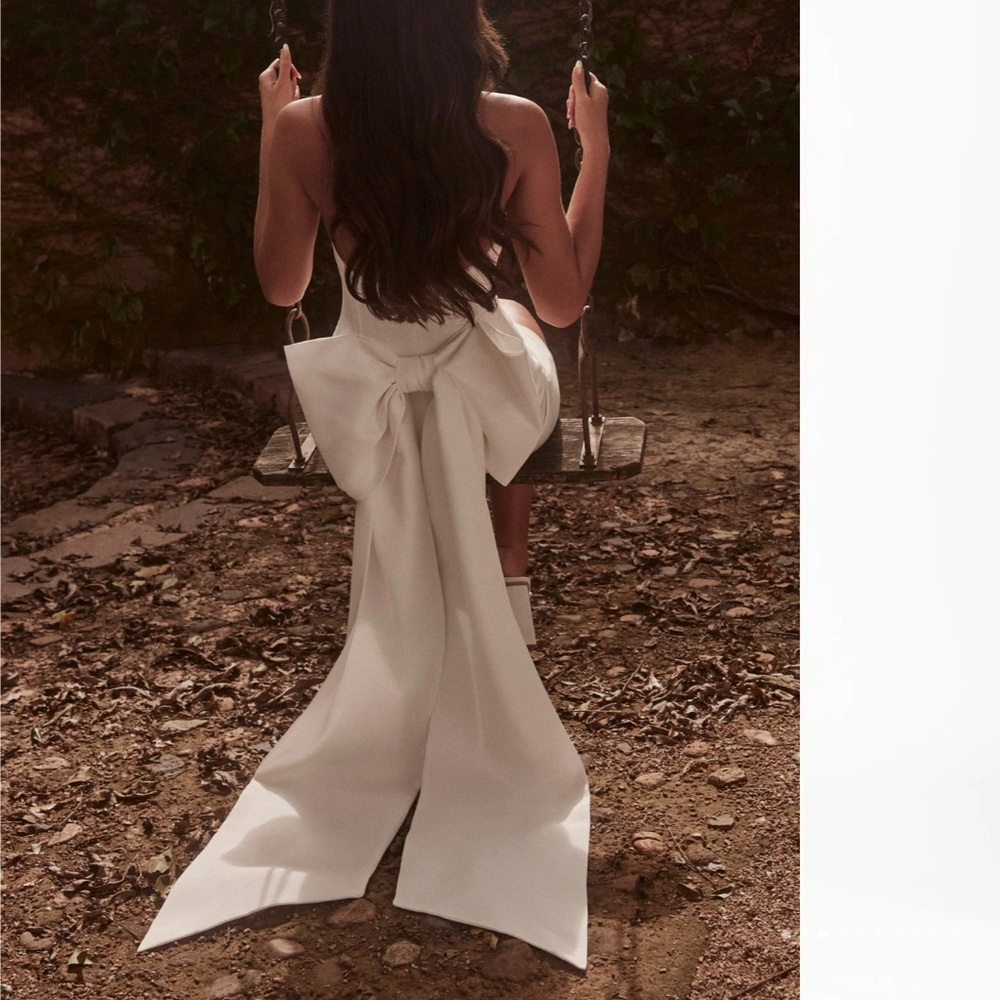 Bow Mini Dress - White
